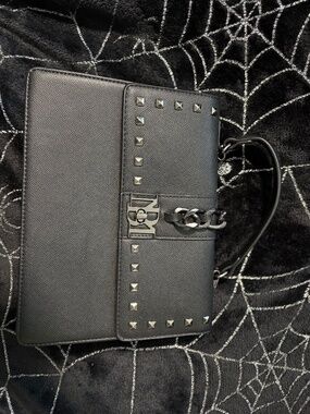 Black Vegan Leather Handbag/Purse